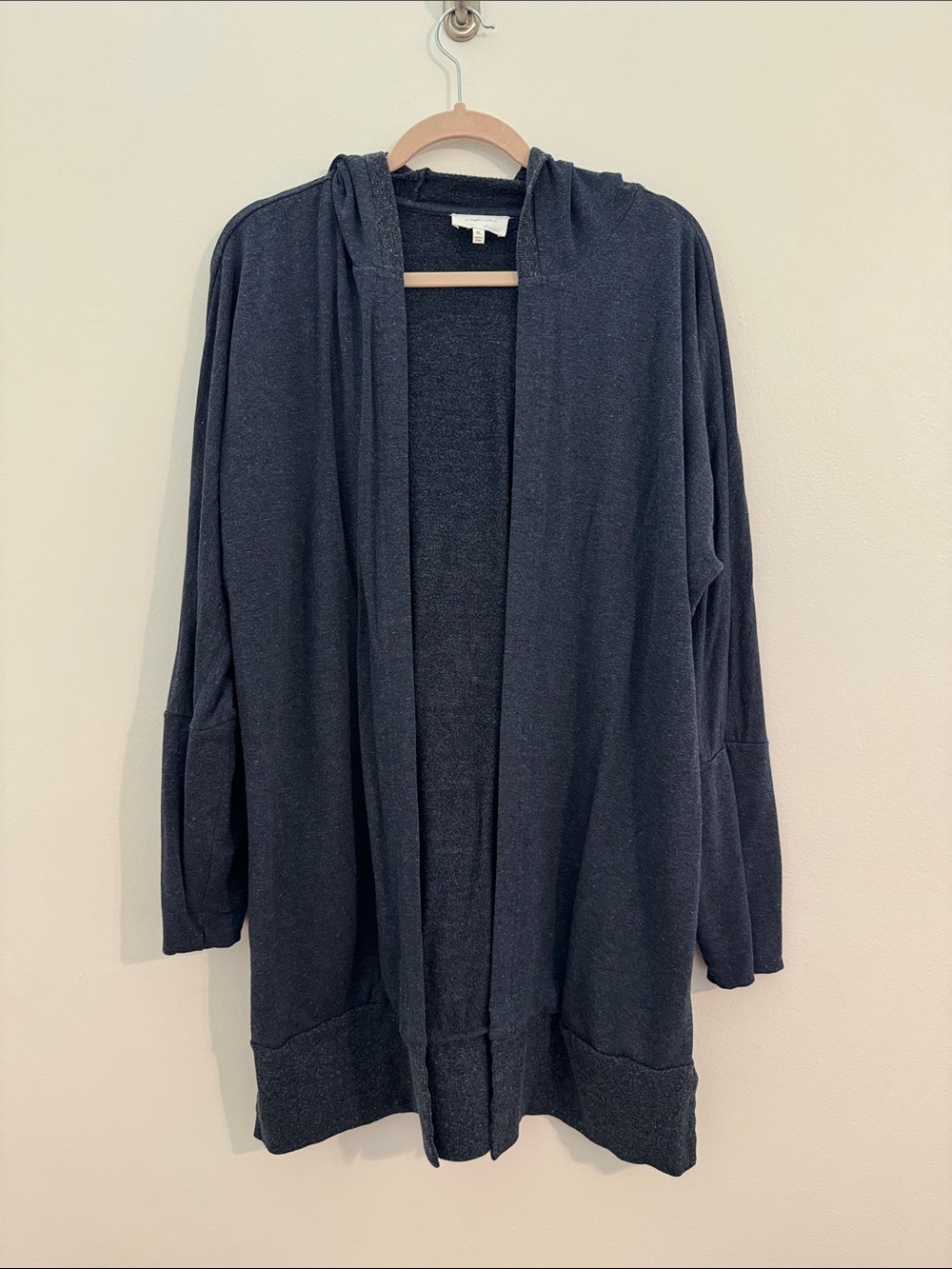 Soma Wknd Soft Heathered Navy Blue Hooded Cardigan - Size XL